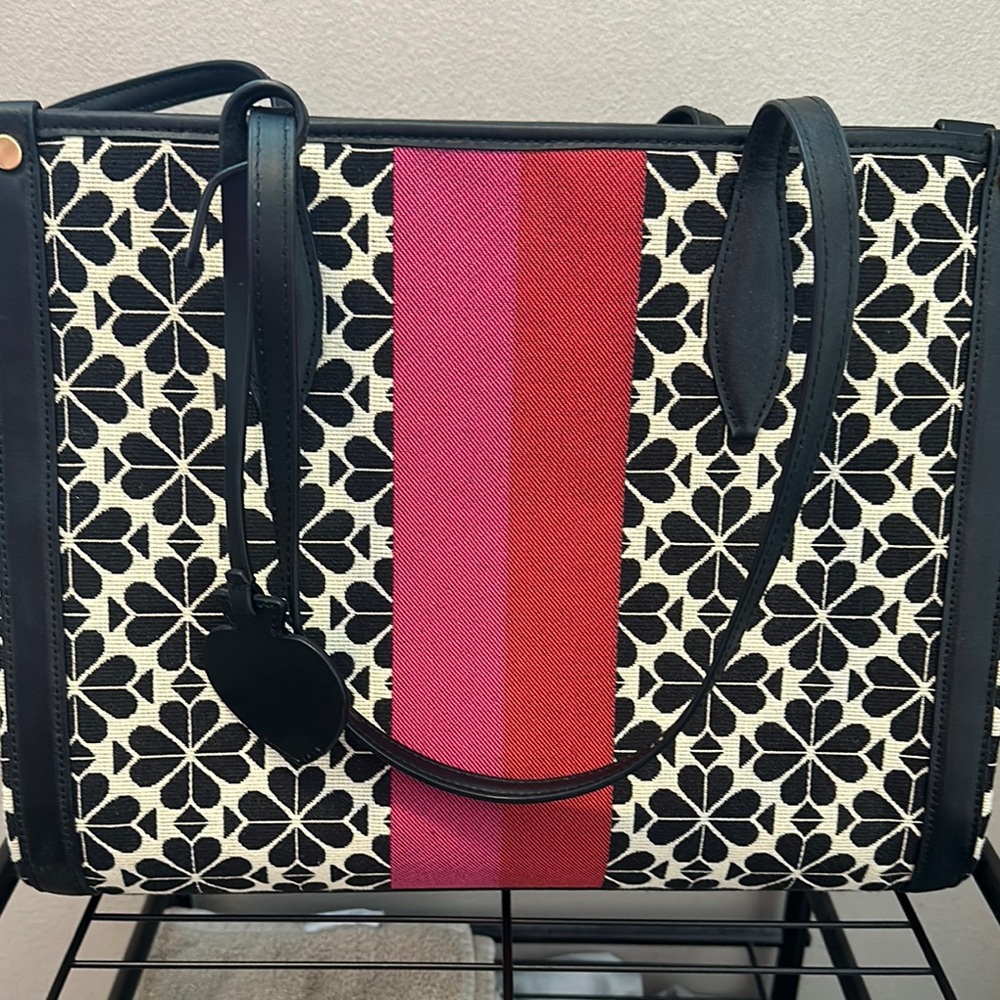 Kate Spade Black and Pink Floral Tote